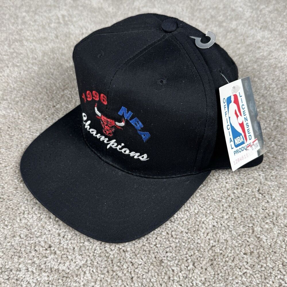 1996 Chicago Bulls Vintage NBA Championship Jordan Logo Snapback Hat NWT New